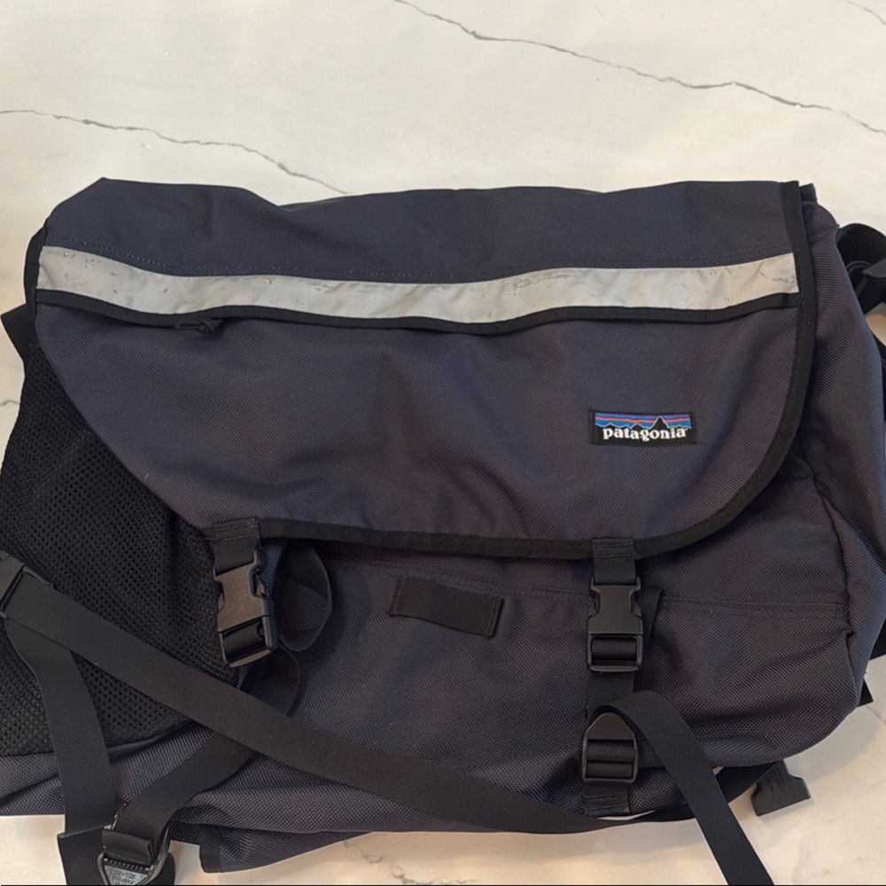 Patagonia Navy Messenger Bag with Adjustable Straps